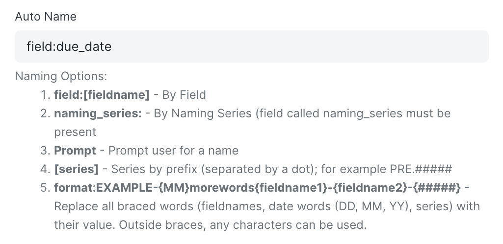 naming by field